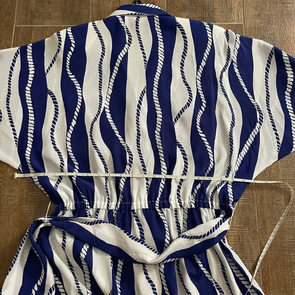 Schrader Sport VTG 70's Women's Flowy Belt Elastic Waist Retro Dress